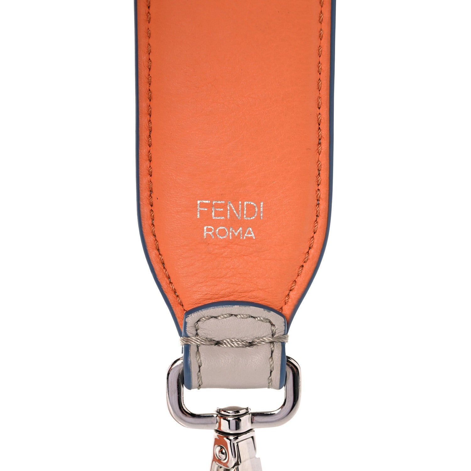 Fendi Vitello Dolce Plexiglass Bi-Color Studded Strap You Grigio Polvere Arancio Multicolor 3 of 10
