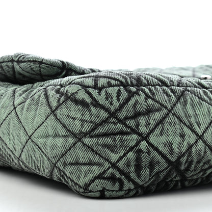 Chanel Denim Quilted Denimpression Flap Green Black 8 of 9