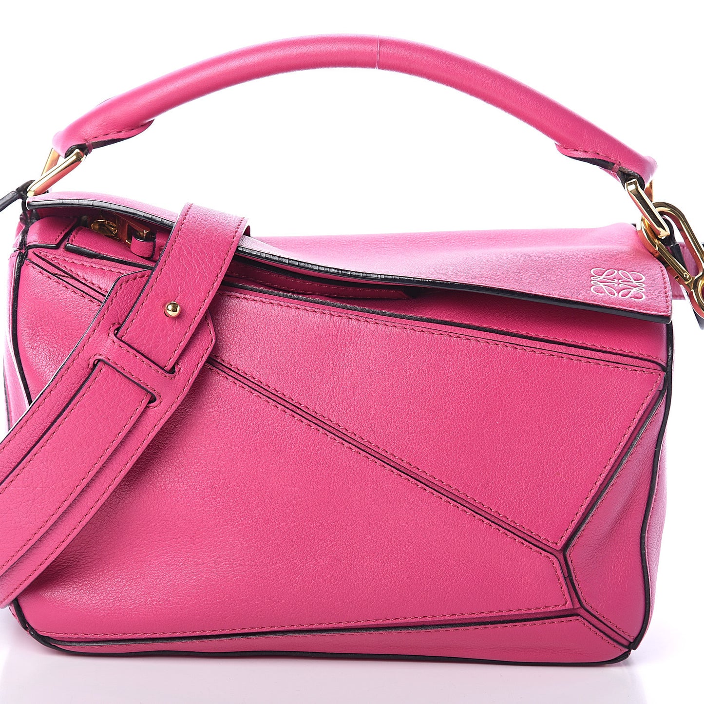 Calfskin Small Puzzle Bag Fuchsia