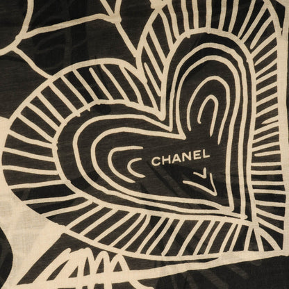 Chanel Modal Cashmere Scarf Black White 4 of 6