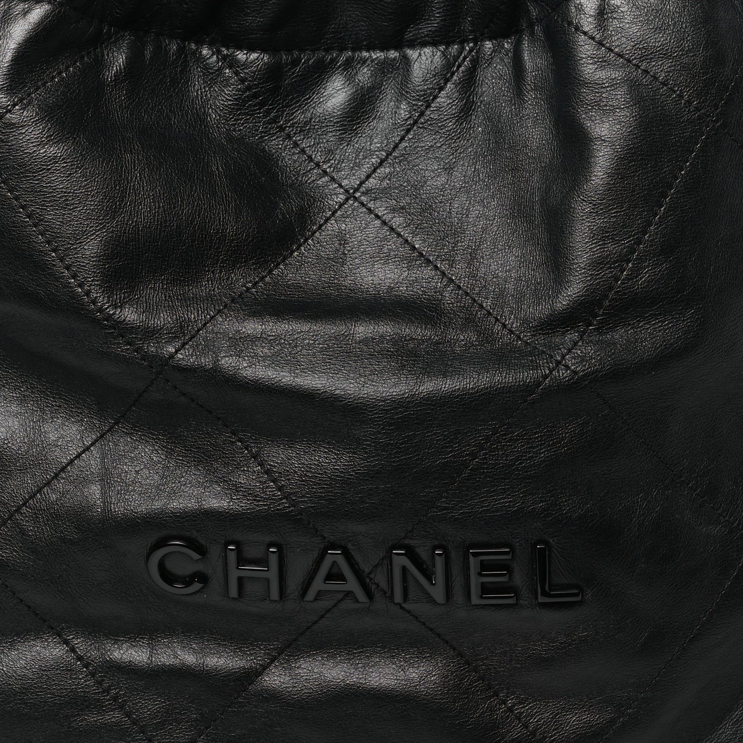 Shiny Calfskin Quilted Small Chanel 22 So Black