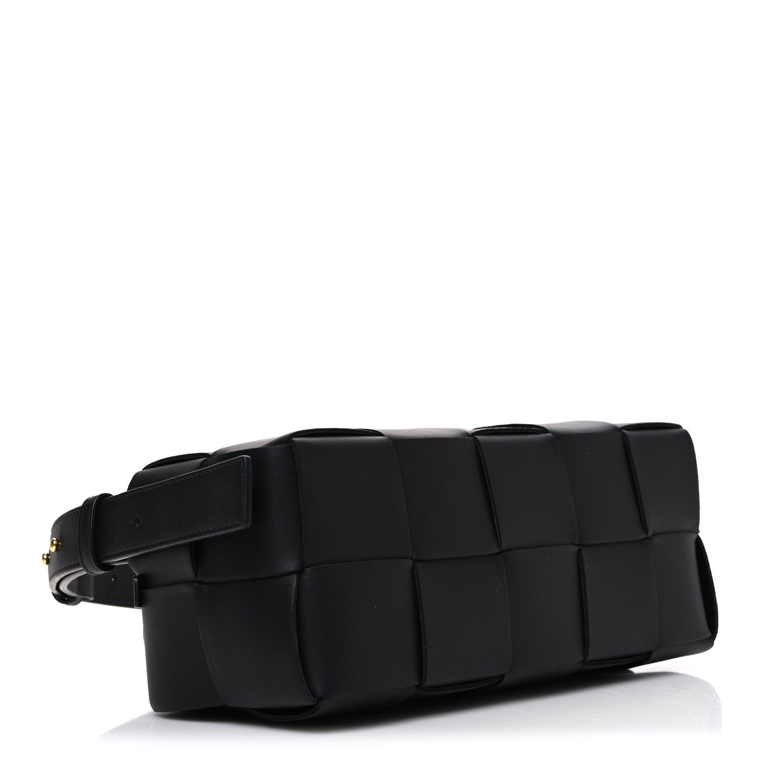 Bottega Veneta Lambskin Maxi Intrecciato Small Brick Cassette Bag Black 3 of 10