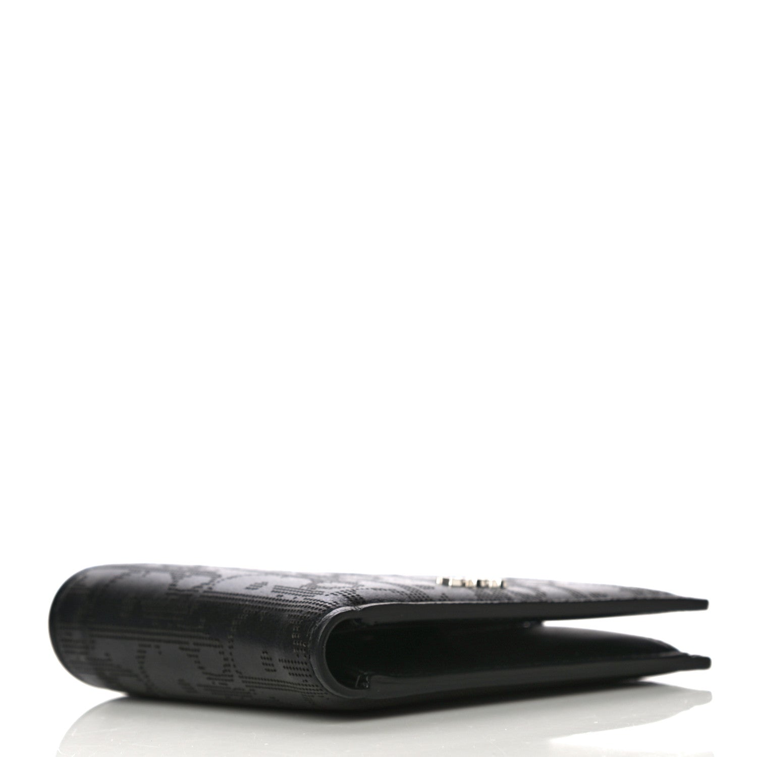 Christian Dior Calfskin Perforated Oblique Bi-Fold Do Galaxy Wallet Black 4 of 10