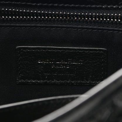 Saint Laurent Crinkled Calfskin Matelasse Monogram Medium Niki Chain Satchel Black 6 of 12
