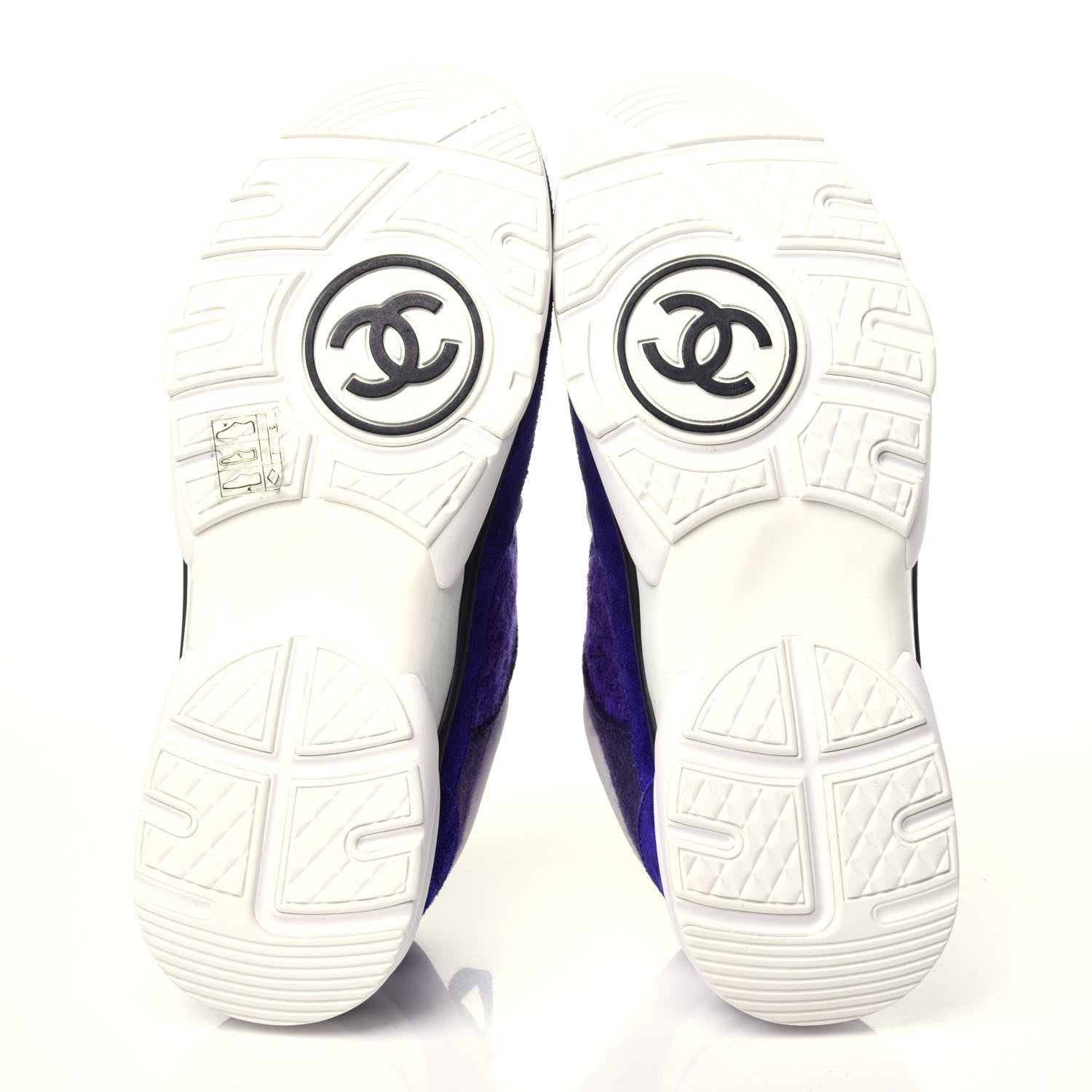 Chanel Suede Tweed Felt CC Sneakers 39 Purple 7 of 10