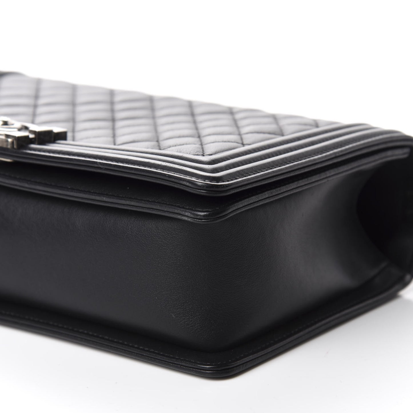 Calfskin Quilted New Medium Boy Flap Black