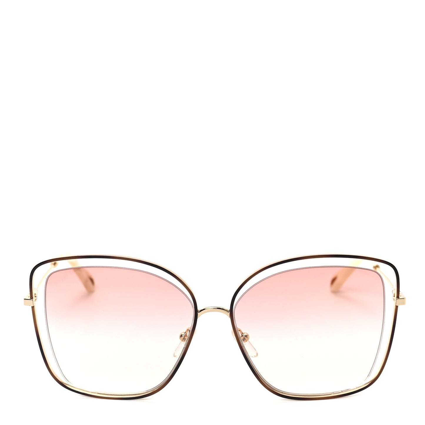 Poppy Cutout Square Sunglasses CE133S Gold Pink
