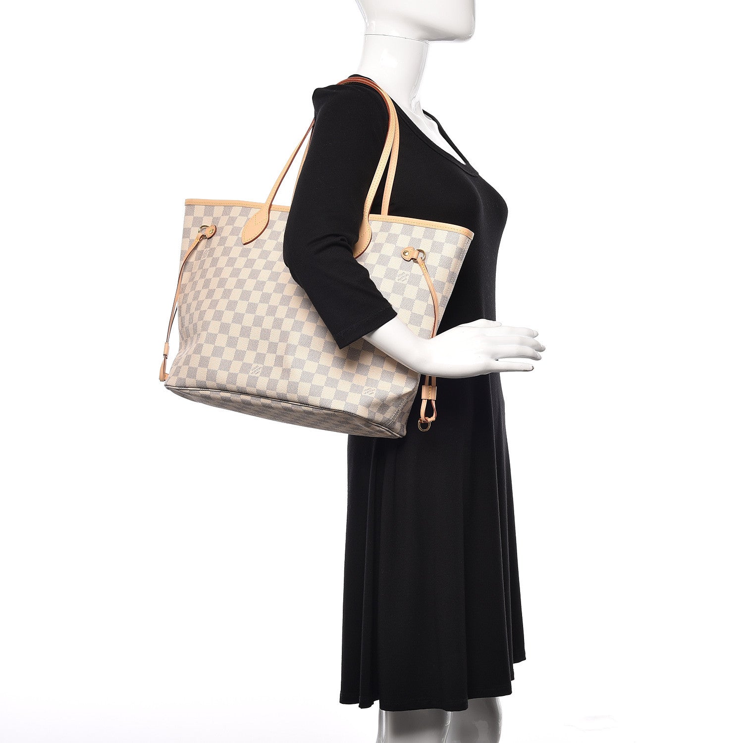 Louis Vuitton Damier Azur Neo Neverfull MM Rose Ballerine 2 of 12