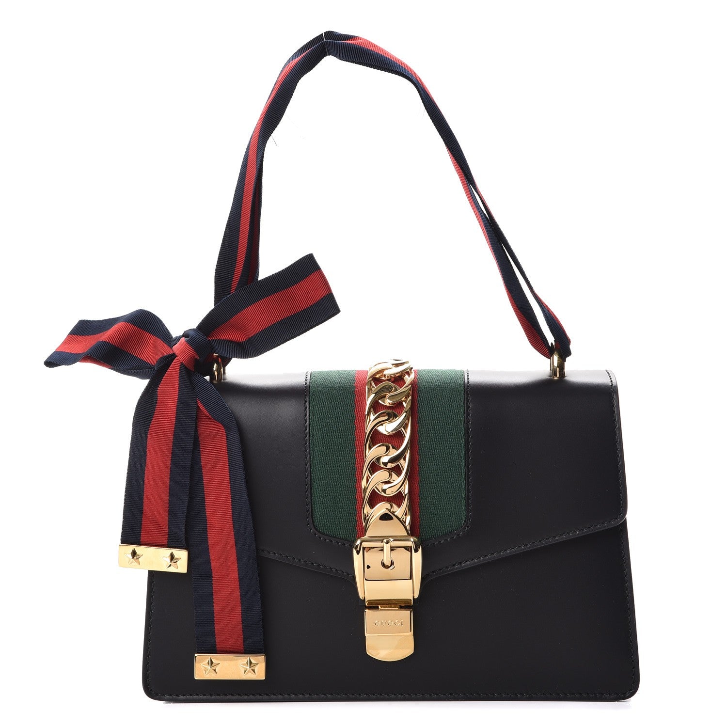 Gucci Calfskin Small Sylvie Shoulder Bag Black 1 of 9