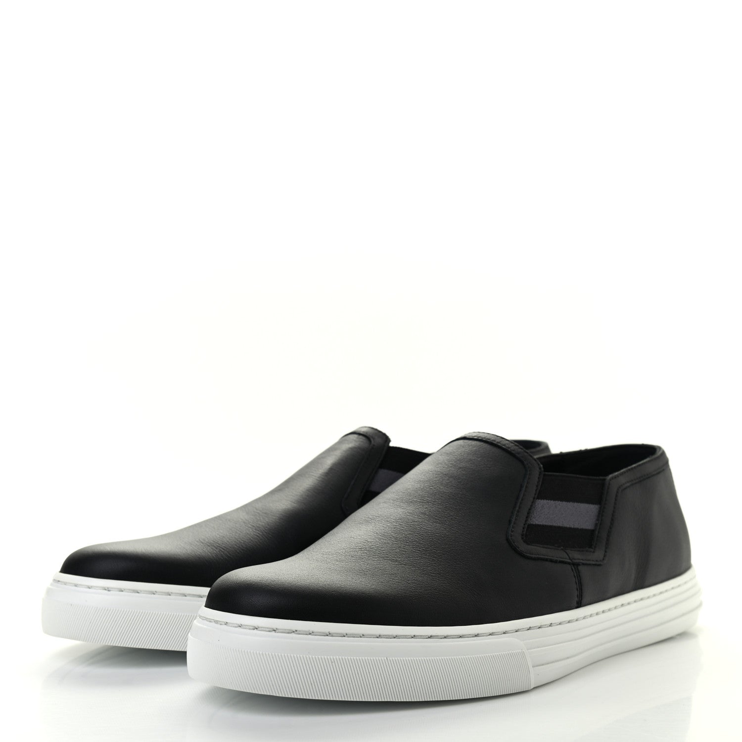 Gucci Soft Calfskin Mens Slip On Sneakers 8 Black 3 of 8