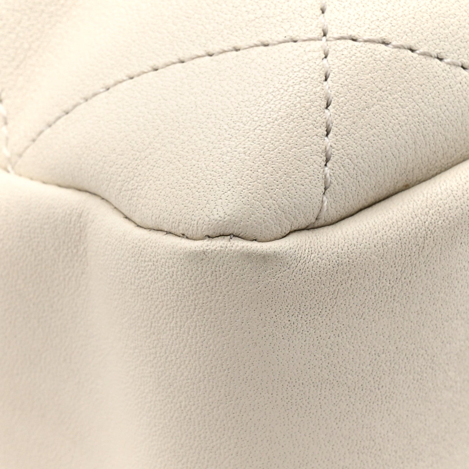 Chanel Calfskin Quilted Drawstring Bucket Bag White 12 of 15