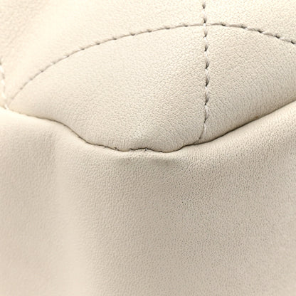 Chanel Calfskin Quilted Drawstring Bucket Bag White 12 of 15