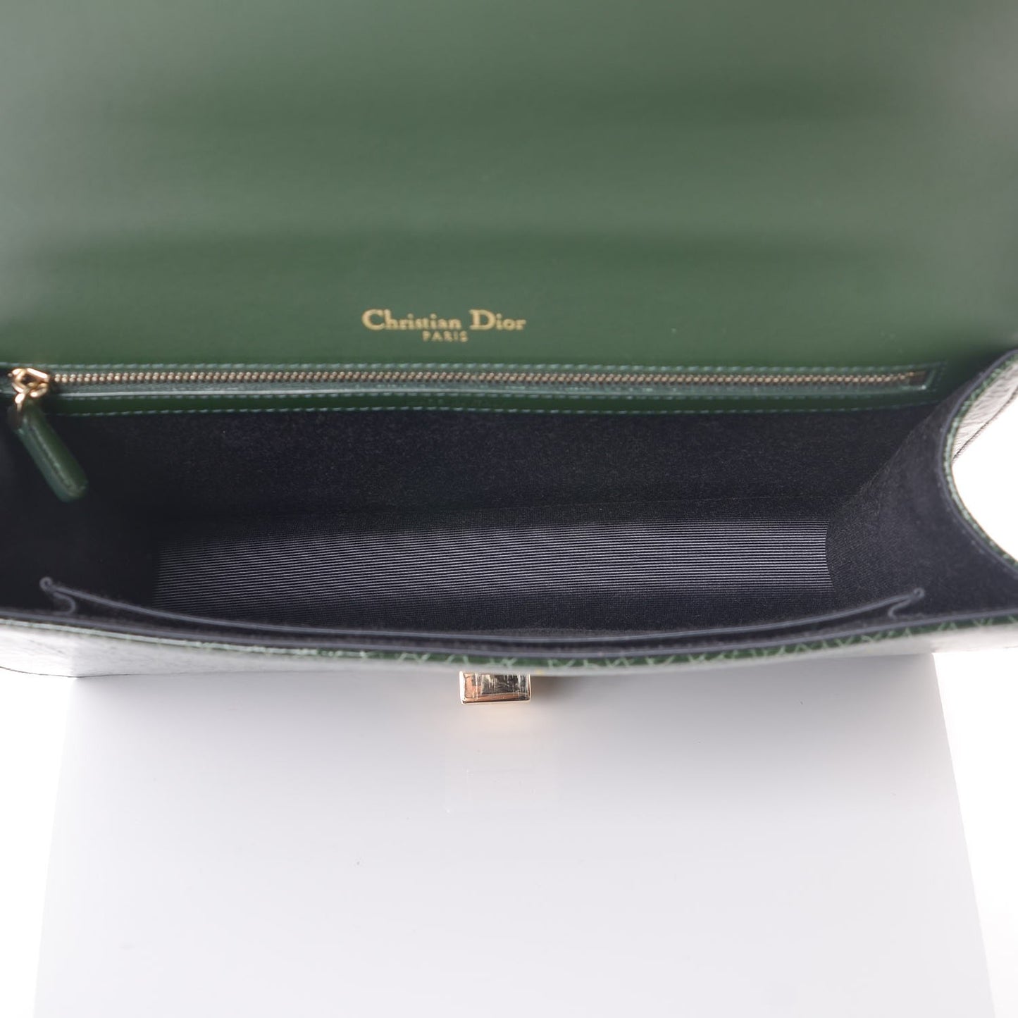Ceramic Effect Deerskin Large Diorama Flap Bag Malachite Green