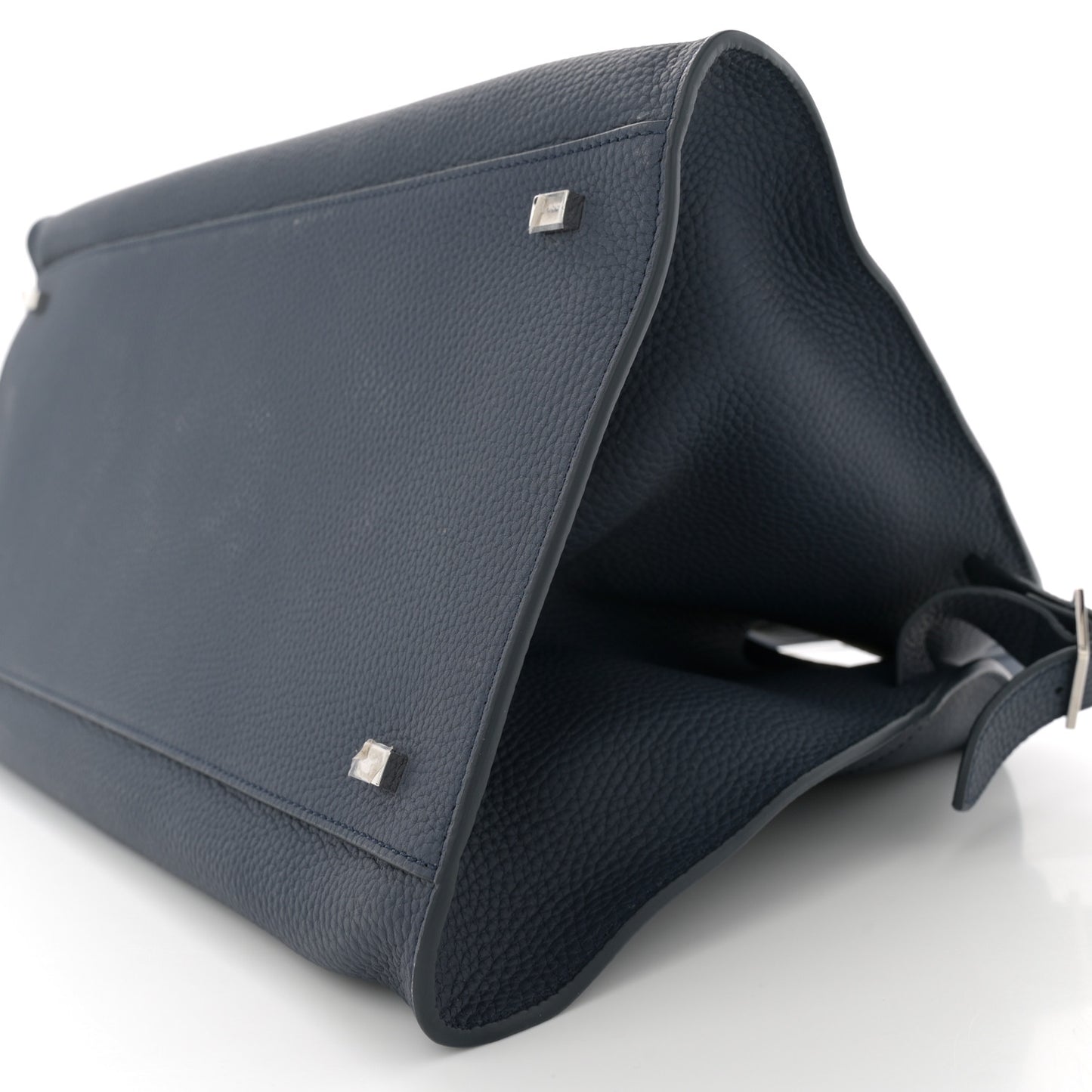 Matte Grained Calfskin Soft Margaux 15 Indigo