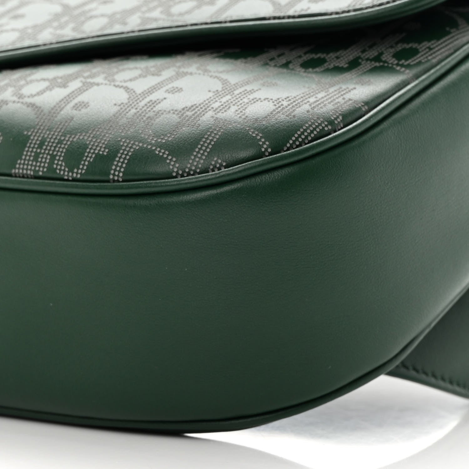 Christian Dior Galaxy Calfskin Oblique World Tour Saddle Belt Bag Green 10 of 11