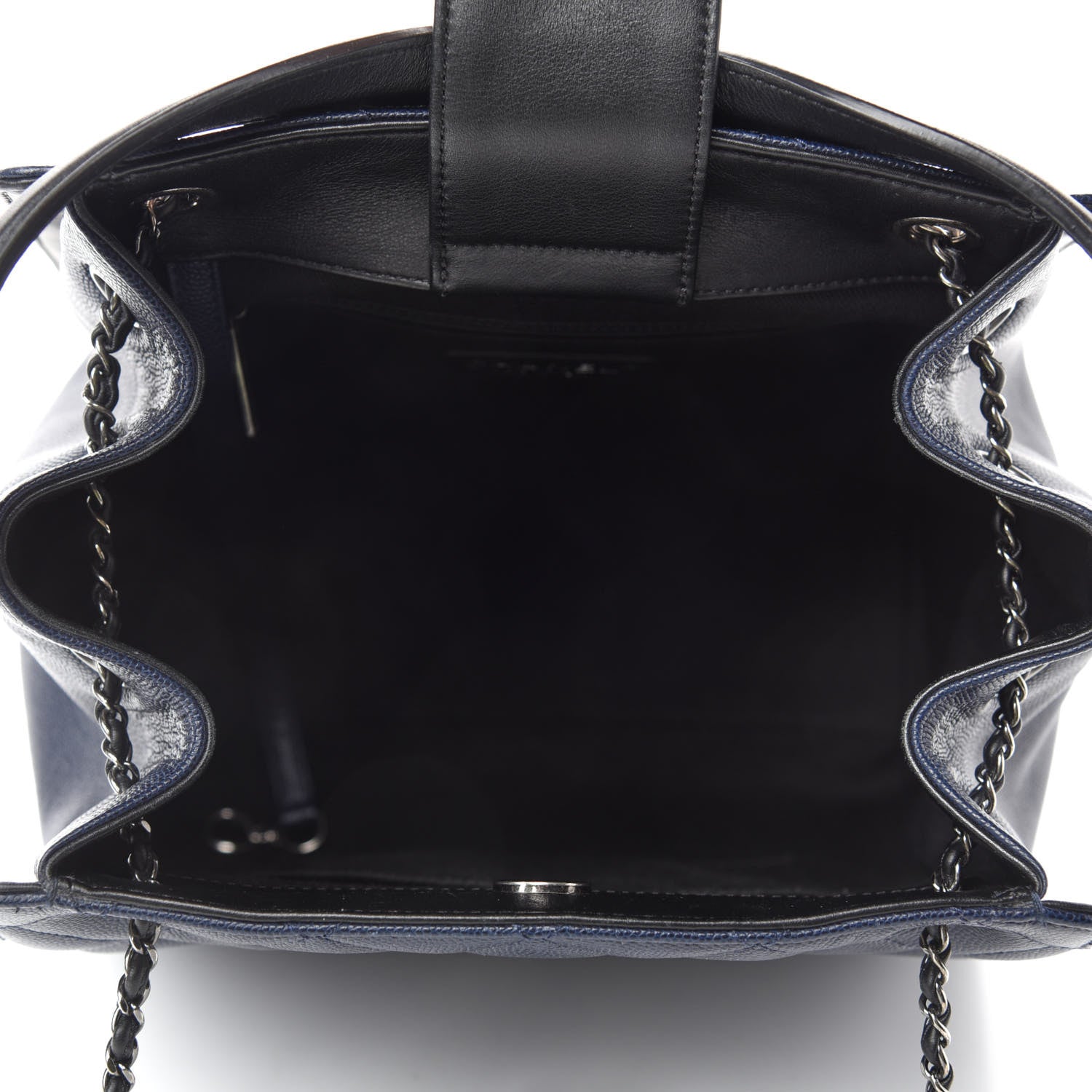 Chanel Caviar Quilted Medium CC Bucket Bag Dark Blue 5 of 10