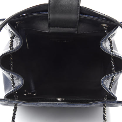 Chanel Caviar Quilted Medium CC Bucket Bag Dark Blue 5 of 10