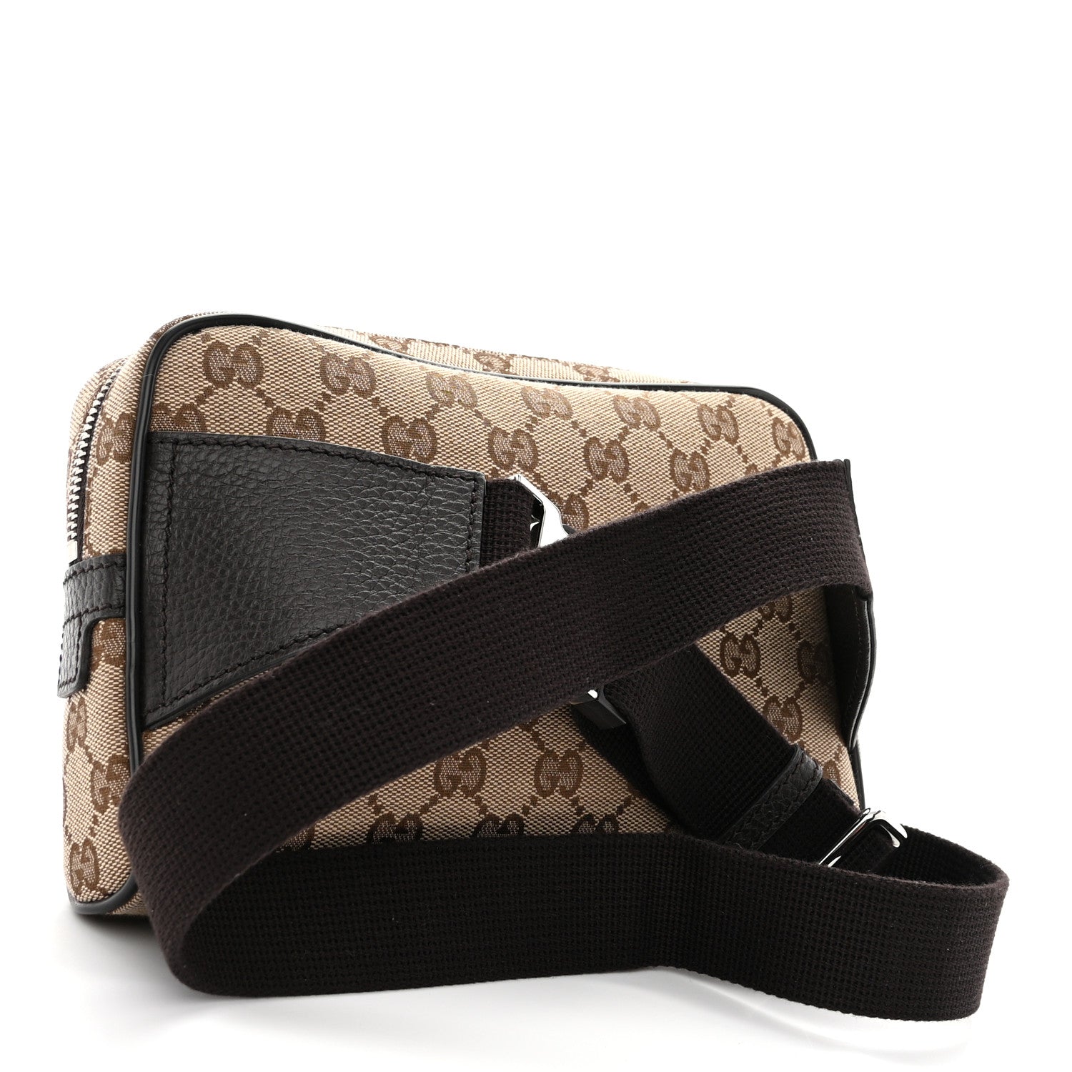 Gucci Monogram Dollar Calfskin Belt Bag Beige Ebony Testa di Moro Marrone Scuro 3 of 11