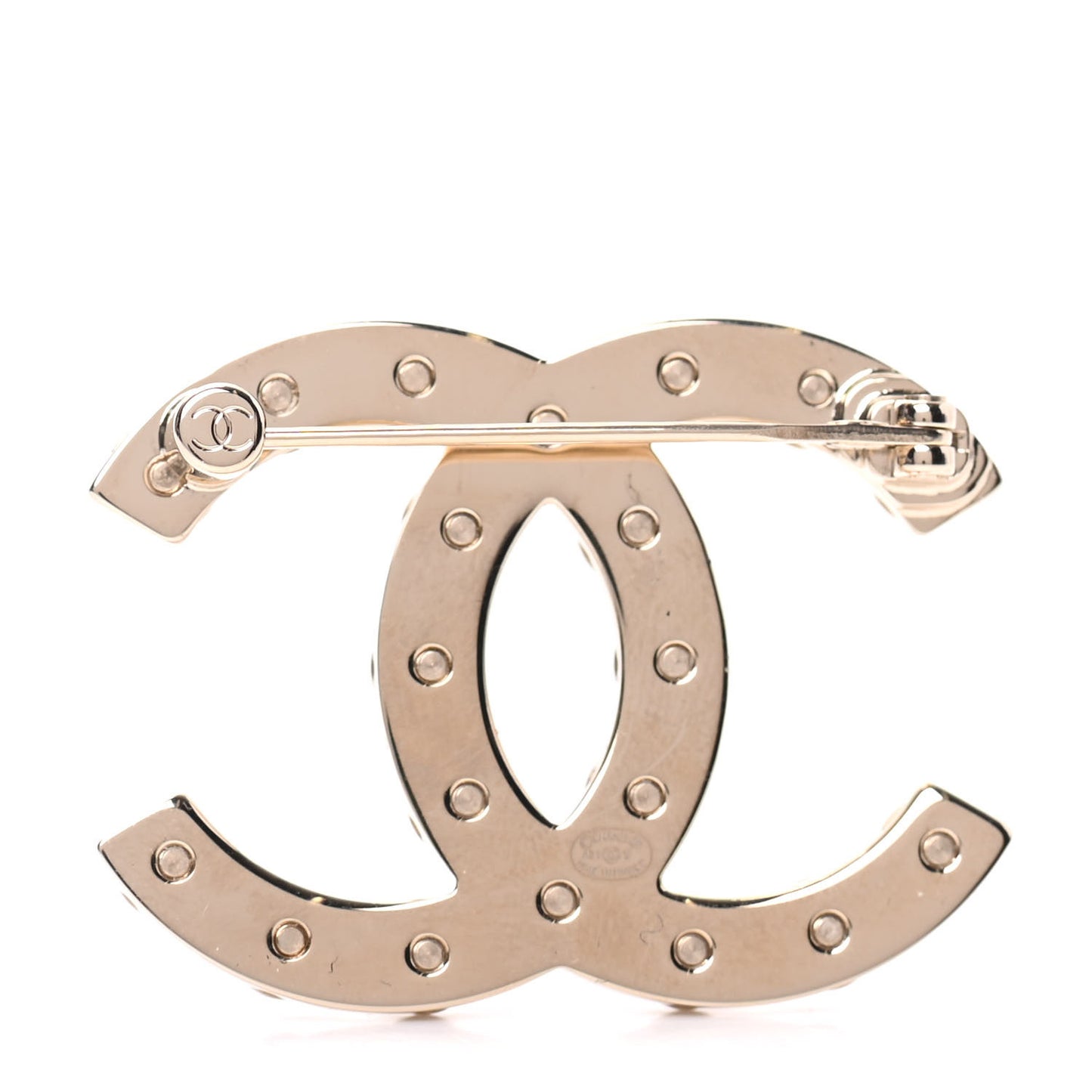 Crystal CC Brooch Gold