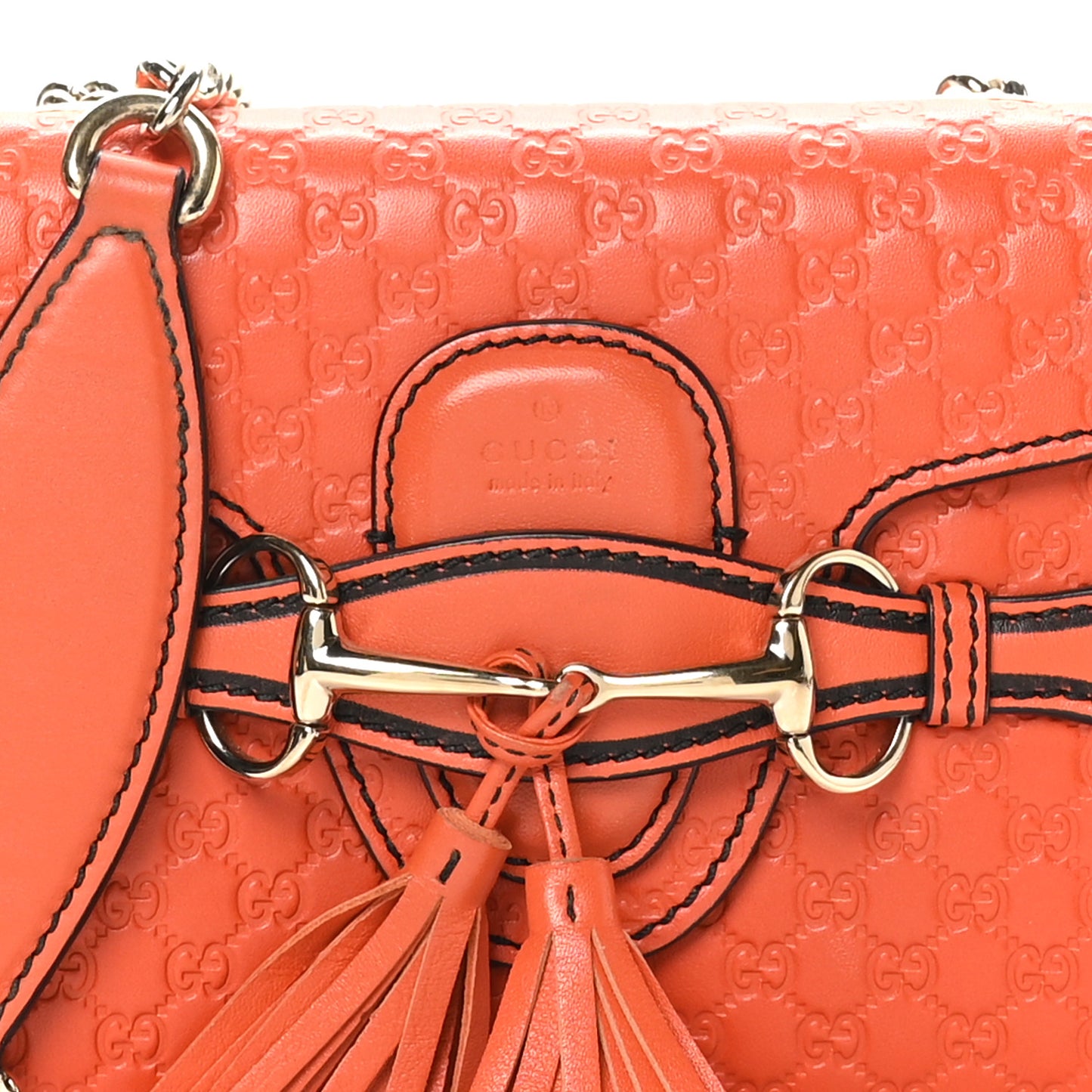 Soft Microguccissima Mini Emily Chain Shoulder Bag Sun Orange