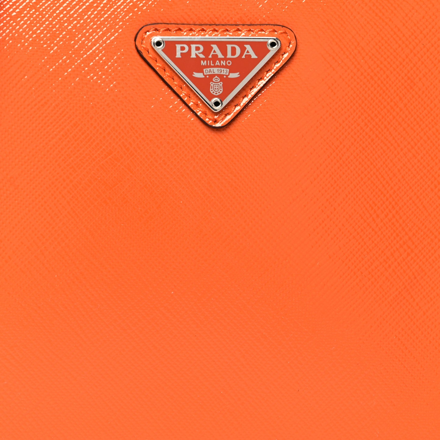 Saffiano Vernice Chain Crossbody Bag Papaya