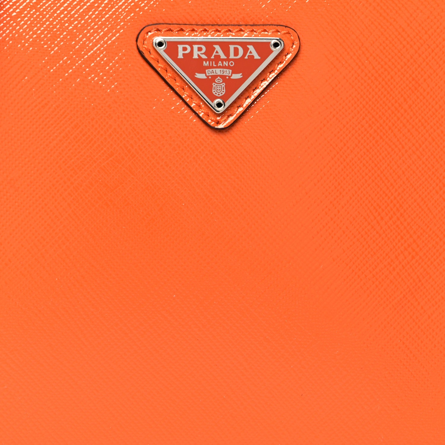 Prada Saffiano Vernice Chain Crossbody Bag Papaya 7 of 9