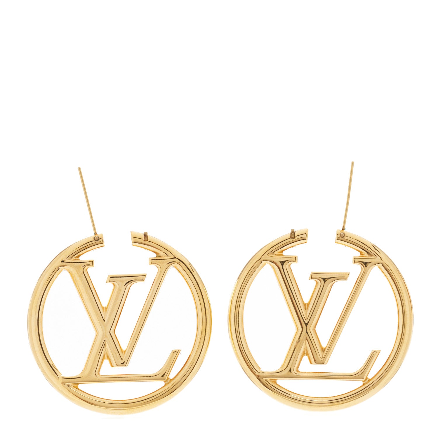 Louis Vuitton Metal Louise Hoop Earrings Gold 3 of 5