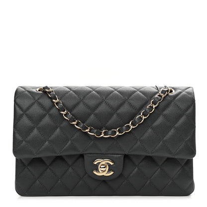 Chanel Caviar Quilted Medium Double Flap Dark Grey 1 of 12