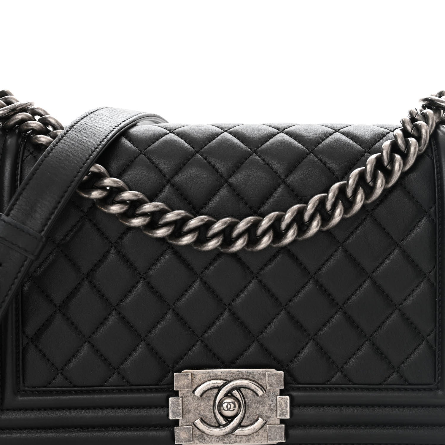 Chanel Calfskin Quilted Medium Boy Flap Black 8 of 13
