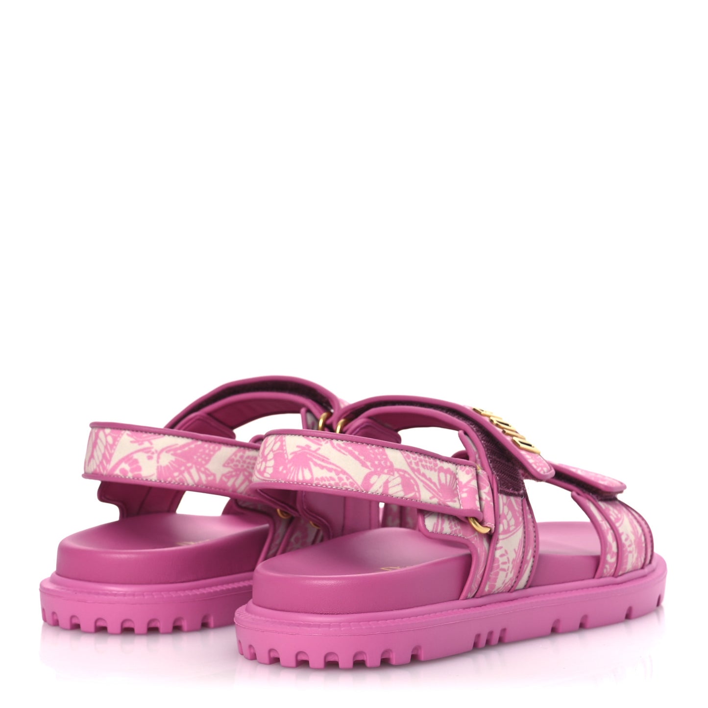 Technical Fabric All Over Butterflies Dioract 10mm Sandals 38 Peacock Pink