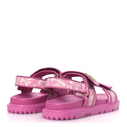 Christian Dior Technical Fabric All Over Butterflies Dioract 10mm Sandals 38 Peacock Pink 5 of 13
