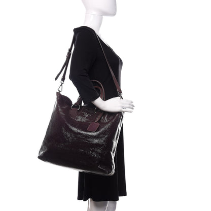 Prada Vernice Sfumata Shopping Tote Lampone 2 of 9