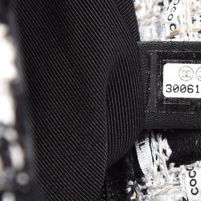 Chanel Tweed Quilted Maxi 19 Flap Black Ecru White 6 of 10