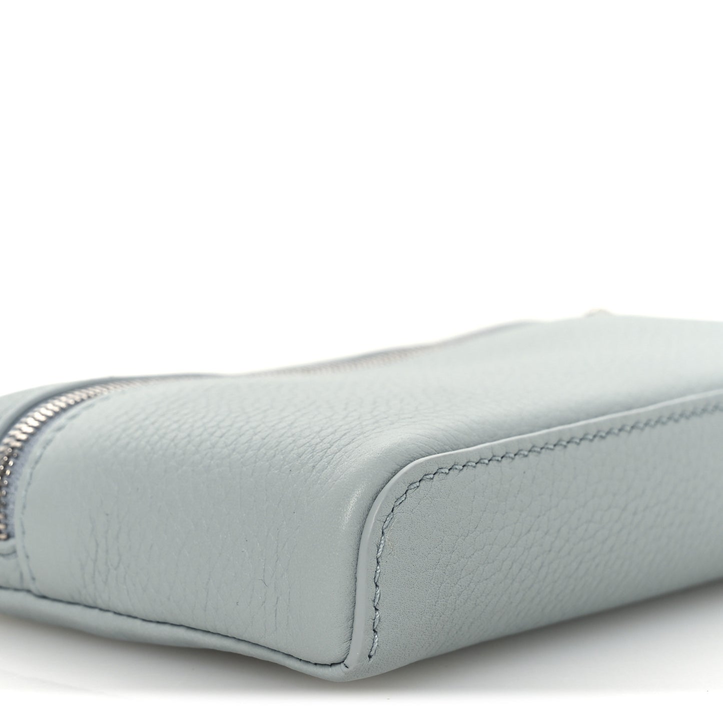 Grained Calfskin Extra Pocket Mini Pouch Minty Breeze