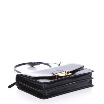 Prada Saffiano Vernice Chain Shoulder Bag Black 3 of 7