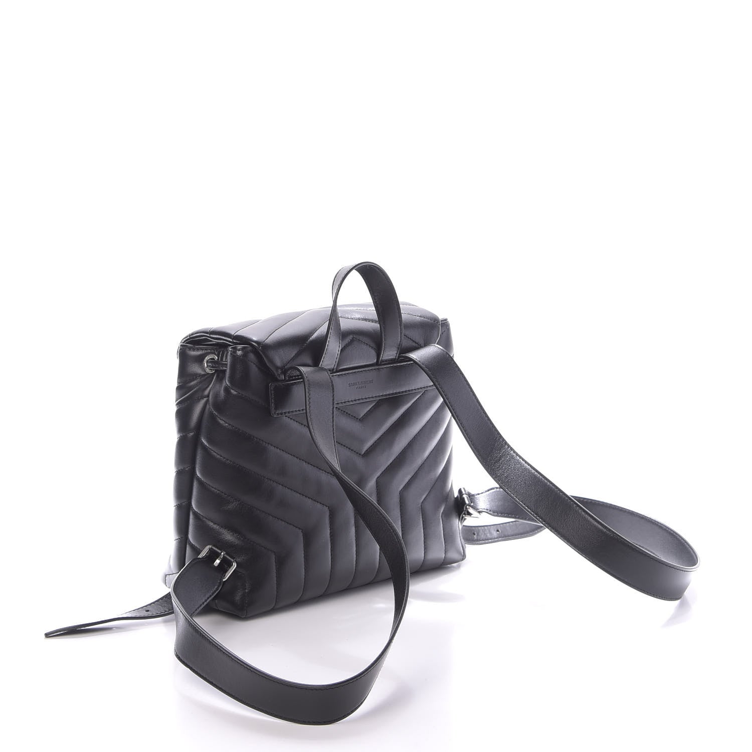 Saint Laurent Calfskin Y Quilted Monogram Small Loulou Backpack Black 2 of 10