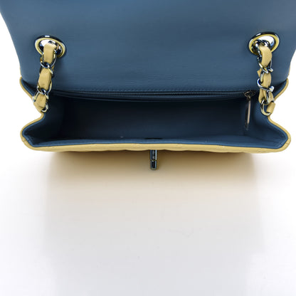 Chanel Lambskin Quilted Mini Rectangular Flap Yellow Blue 5 of 10