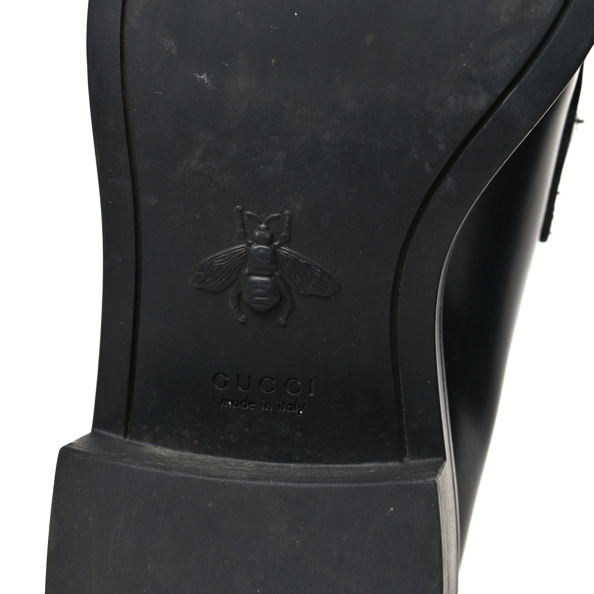 Calfskin Horsebit Womens Lug Sole Loafers 37 Black