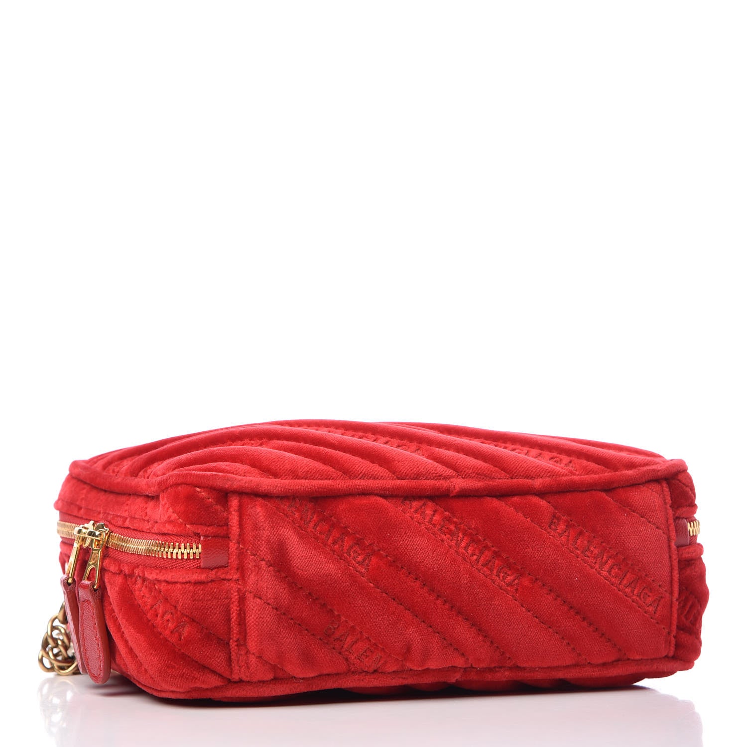Balenciaga Velvet Logo Matelasse BB XS Reporter Bag Red 4 of 9