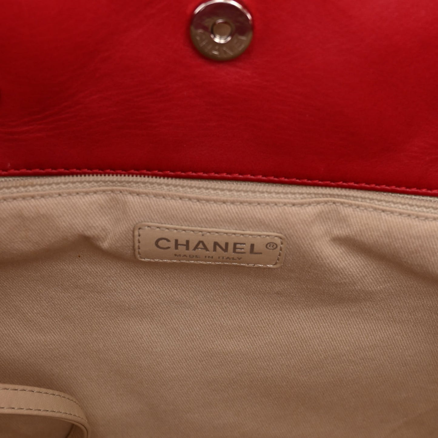 Calfskin Quilted Large In the Business Tote Red