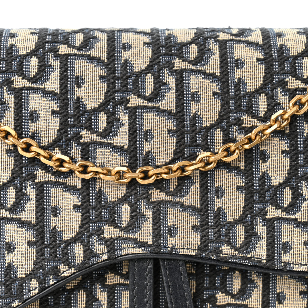 Christian Dior Oblique Saddle Chain Pouch Blue 7 of 9