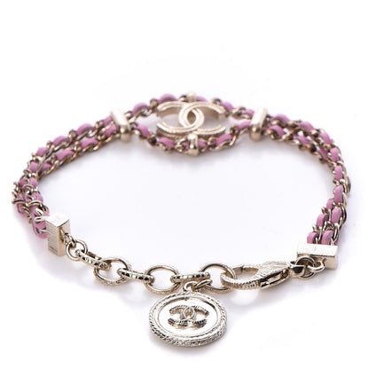 Chanel Metal Lambskin CC Chain Link Bracelet Pink 3 of 5
