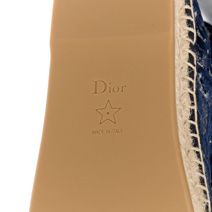Christian Dior Velvet Oblique Granville Espadrille Boots 36.5 Deep Blue 6 of 8