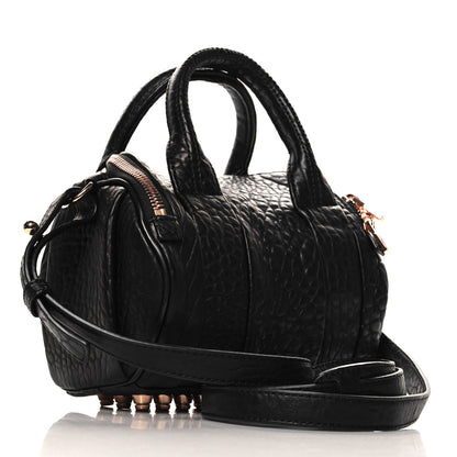 Alexander Wang Pebbled Lambskin Mini Rockie Black Rose Gold Hardware 3 of 9