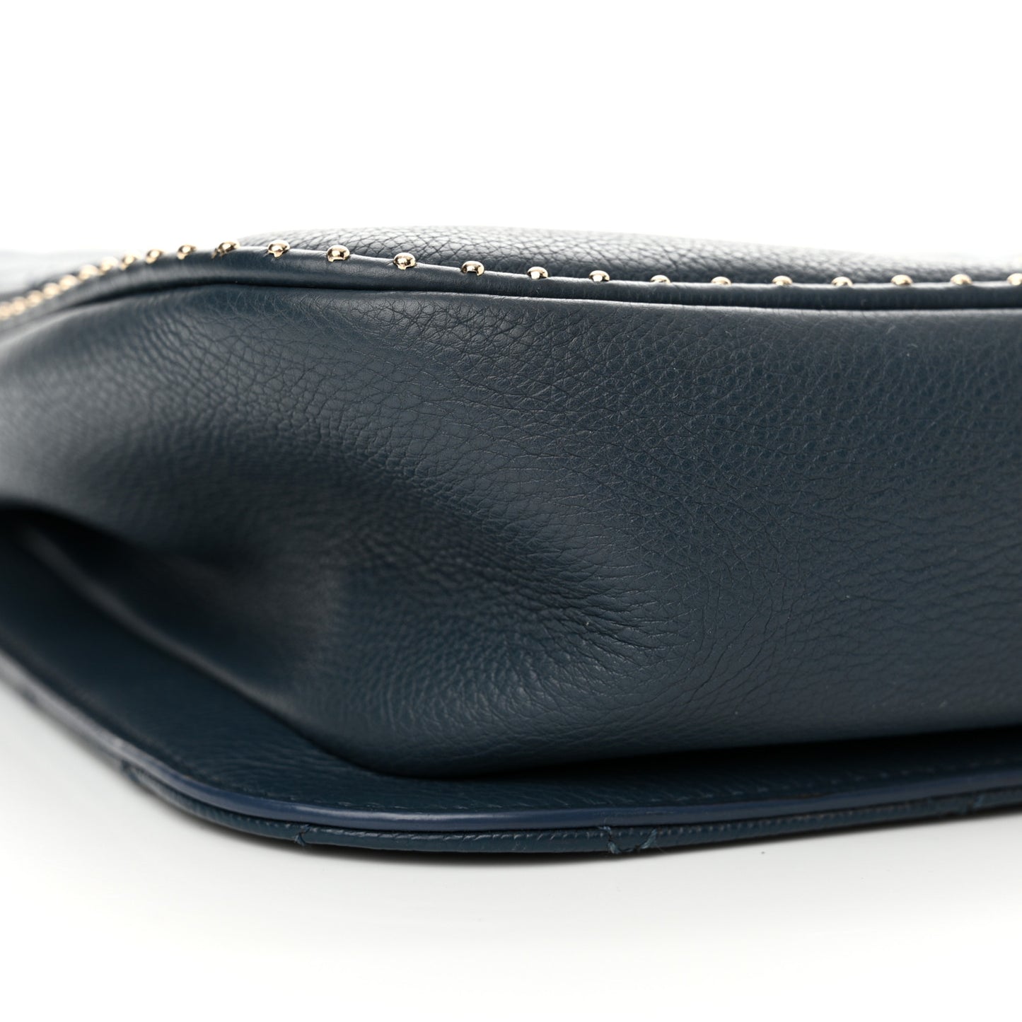 Caviar Quilted Large Studded Flap Blue