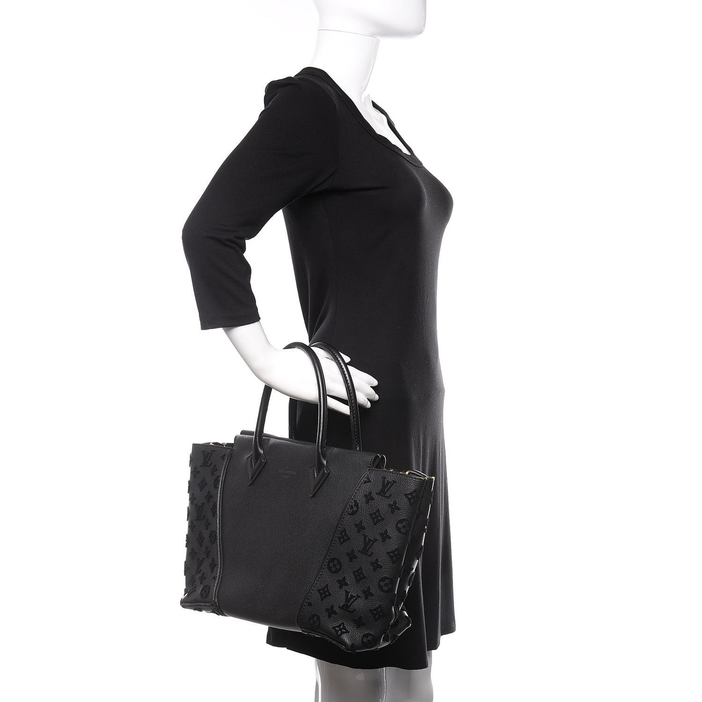 Cuir Orfevre Veau Cachemire Tote W GM Black
