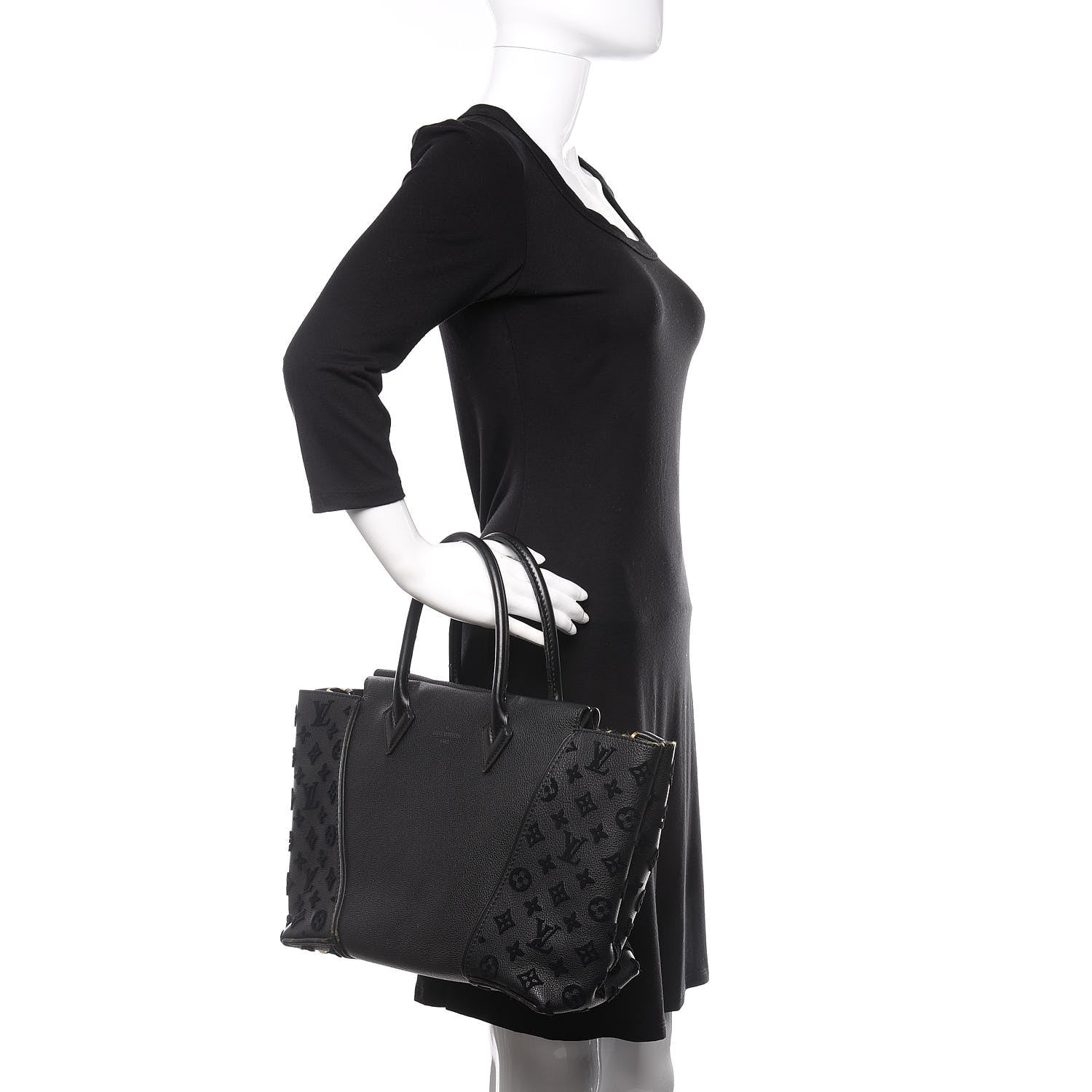 Louis Vuitton Cuir Orfevre Veau Cachemire Tote W GM Black 2 of 9