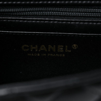 Chanel Lambskin Quilted Mini Top Handle Rectangular Flap Black 6 of 10