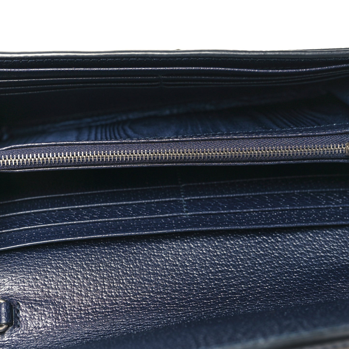 GG Supreme Monogram Textured Dollar Calfskin Web Jackie 1961 Chain Wallet Beige Blue