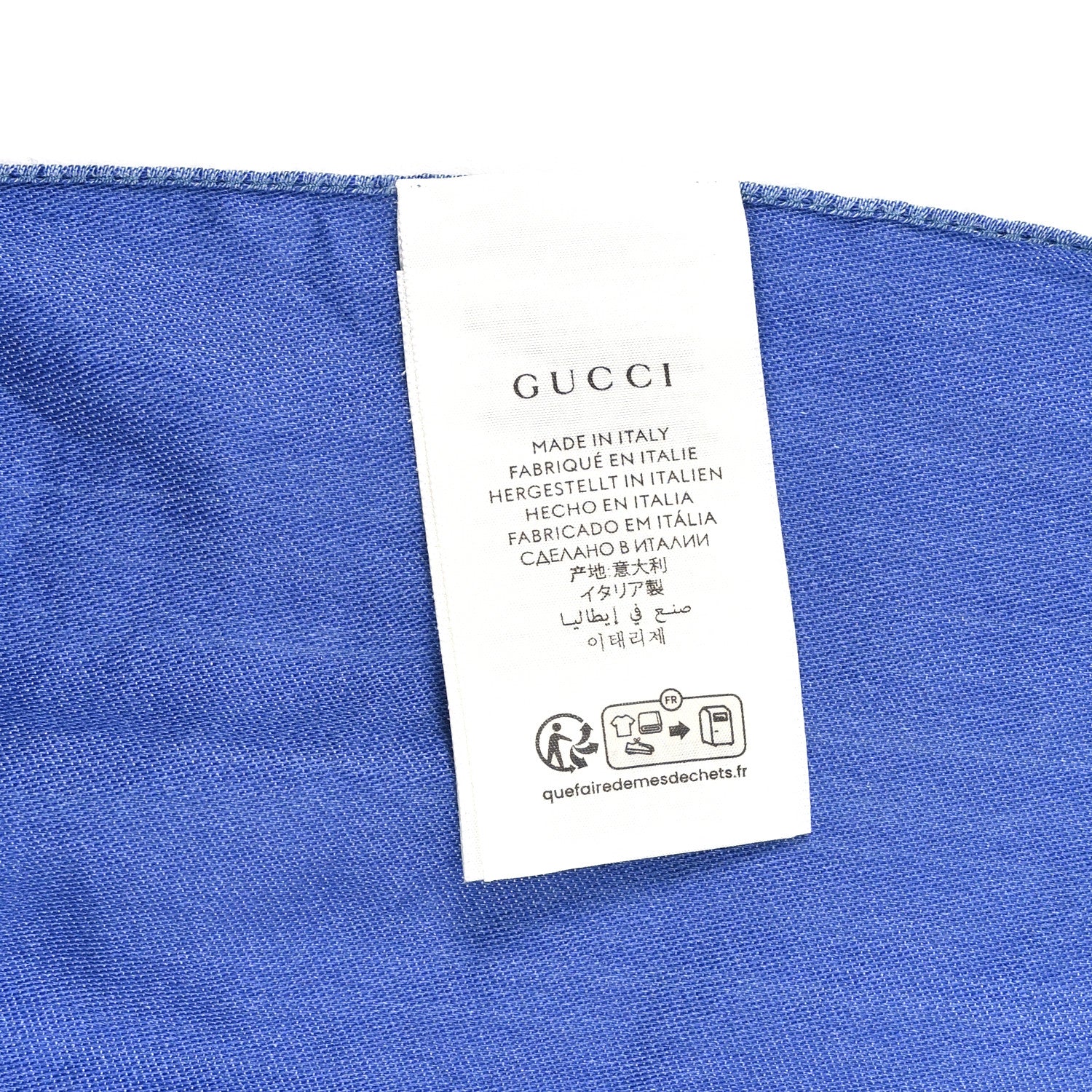 Gucci Wool Silk GG Monogram GGNat Scarf Sky Blue 3 of 4